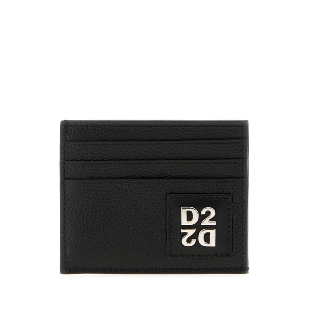 Dsquared Men Black Leather Card Holder